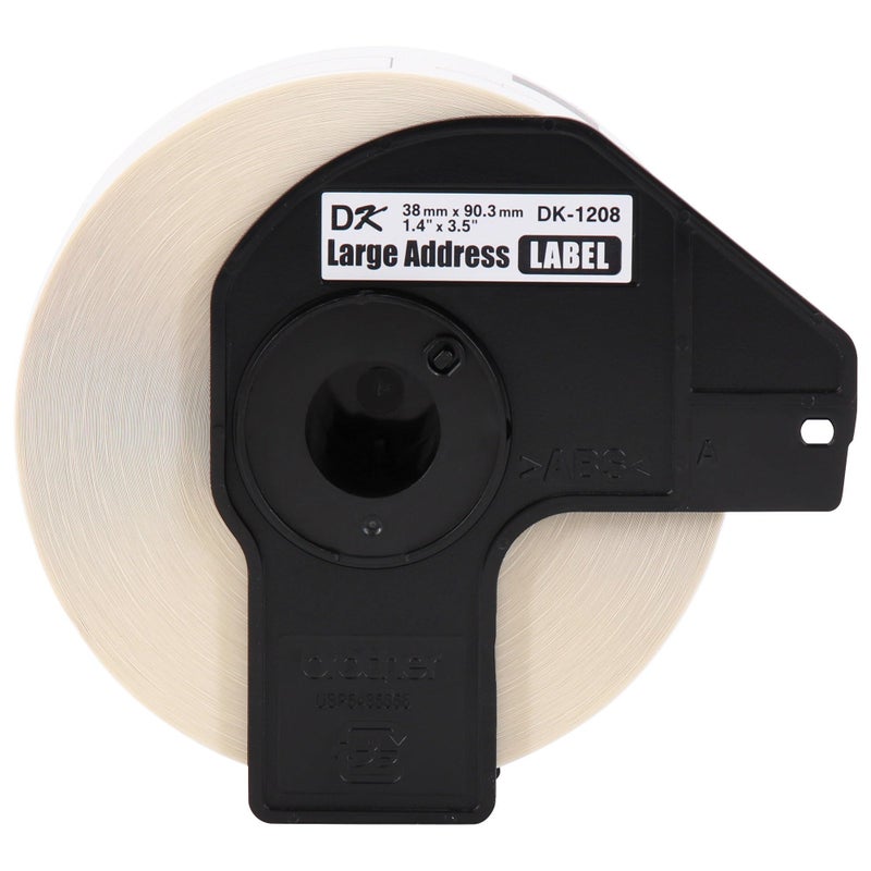 Brother Genuine DK-1208 Die-Cut Large Address Labels, Long Lasting Reliability, Die-Cut Large Address Paper Labels, 400 Labels per Roll, (1) Roll per Box - DK1208, White (DK12083PK) - Image 1